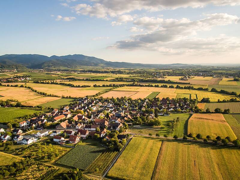 Der Stadtteil Gallenweiler aus der Luft fotografiert.