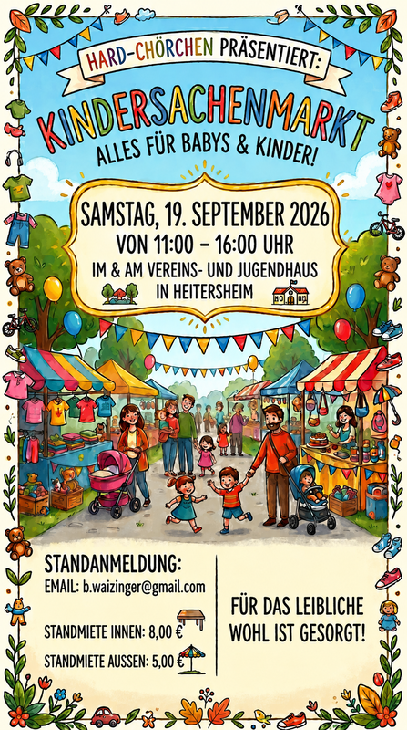 Plakat zum Kindersachenmarkt vom Hard-Chörchen Heitersheim.